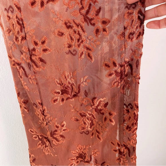 NWT Gypsy Tale By Gia Rust Velvet Burnout Long Kimono/Duster Size S - Picture 4 of 7